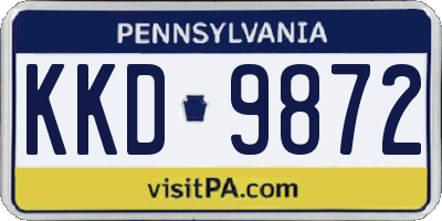 PA license plate KKD9872