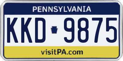 PA license plate KKD9875