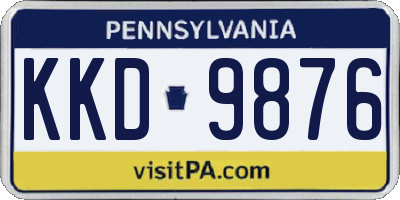 PA license plate KKD9876