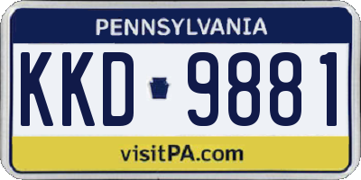 PA license plate KKD9881