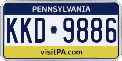 PA license plate KKD9886