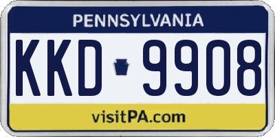 PA license plate KKD9908