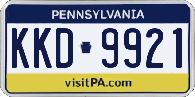 PA license plate KKD9921