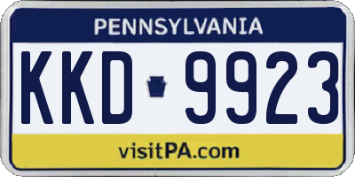 PA license plate KKD9923