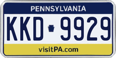 PA license plate KKD9929