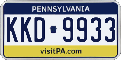 PA license plate KKD9933