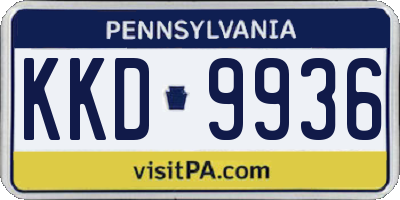 PA license plate KKD9936
