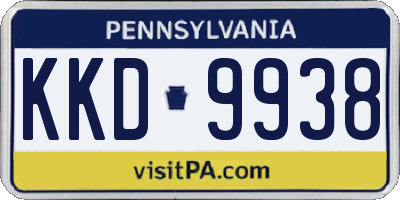 PA license plate KKD9938