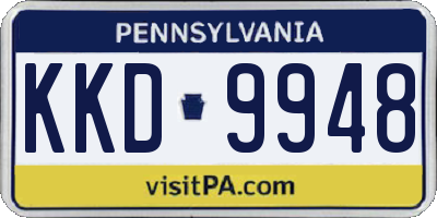 PA license plate KKD9948