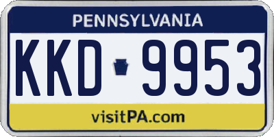 PA license plate KKD9953
