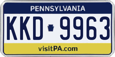 PA license plate KKD9963
