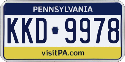 PA license plate KKD9978