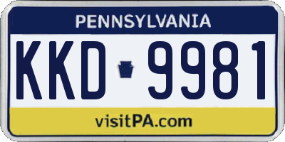 PA license plate KKD9981