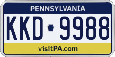 PA license plate KKD9988