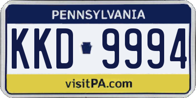 PA license plate KKD9994
