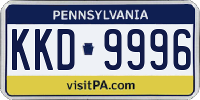 PA license plate KKD9996