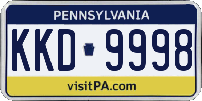PA license plate KKD9998