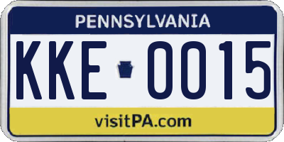 PA license plate KKE0015