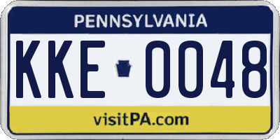 PA license plate KKE0048