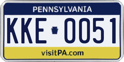 PA license plate KKE0051