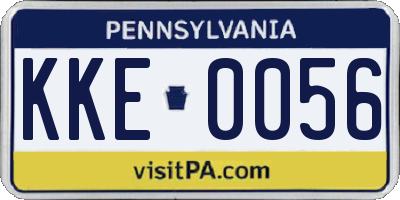 PA license plate KKE0056