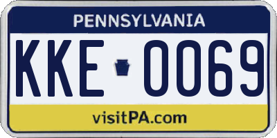 PA license plate KKE0069