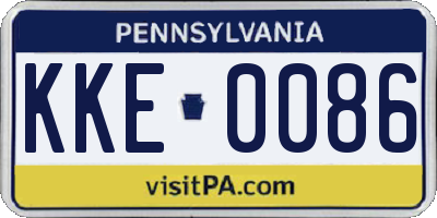 PA license plate KKE0086