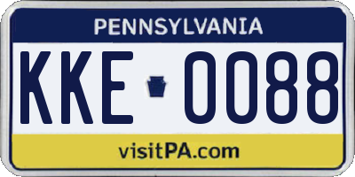 PA license plate KKE0088