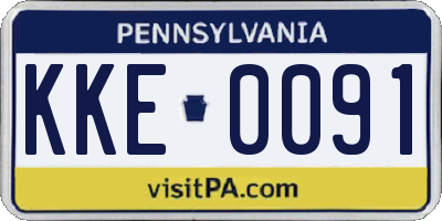 PA license plate KKE0091