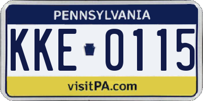 PA license plate KKE0115