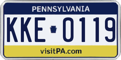 PA license plate KKE0119