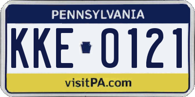 PA license plate KKE0121