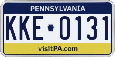 PA license plate KKE0131