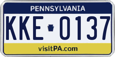 PA license plate KKE0137