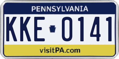 PA license plate KKE0141