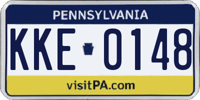 PA license plate KKE0148