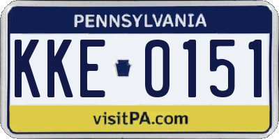PA license plate KKE0151