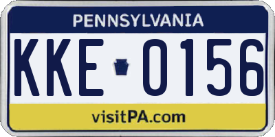 PA license plate KKE0156
