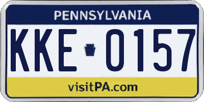 PA license plate KKE0157