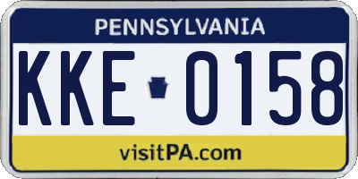 PA license plate KKE0158