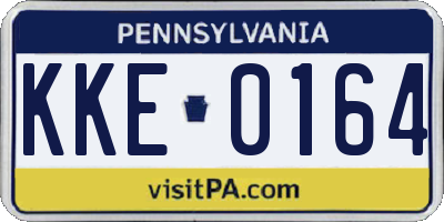 PA license plate KKE0164