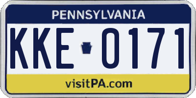 PA license plate KKE0171