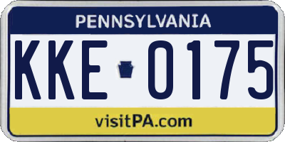 PA license plate KKE0175