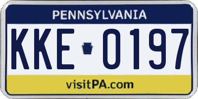 PA license plate KKE0197