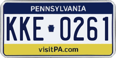 PA license plate KKE0261