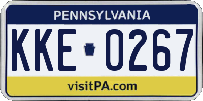 PA license plate KKE0267