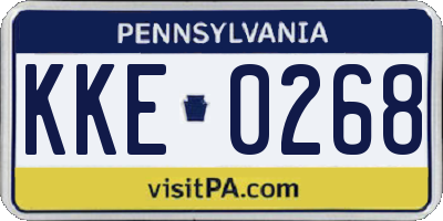 PA license plate KKE0268