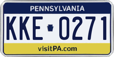 PA license plate KKE0271