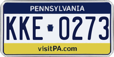 PA license plate KKE0273
