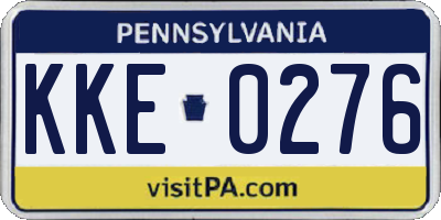 PA license plate KKE0276